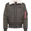 ALPHA INDUSTRIES Téli dzseki 'B15-3 TT'  khaki / piros / gyapjúfehér-hu