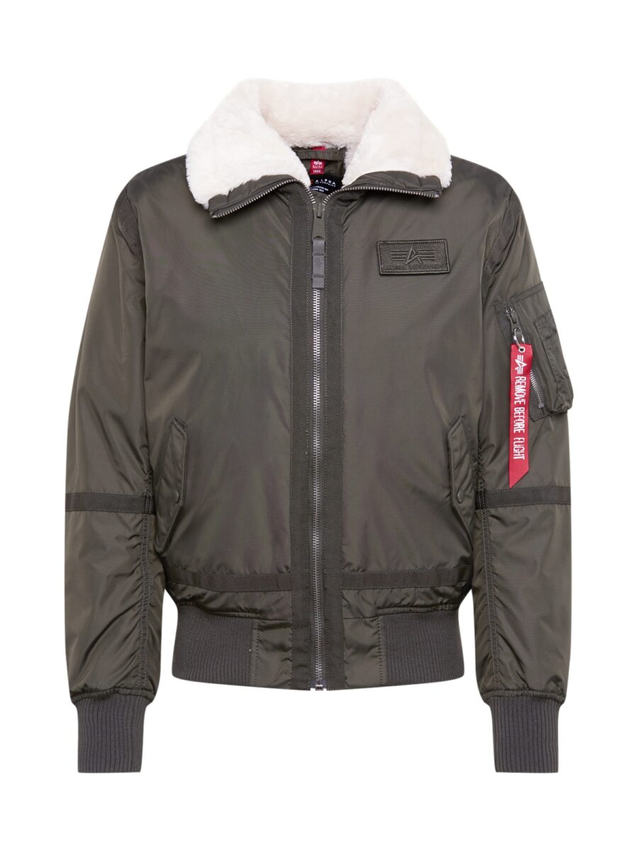 ALPHA INDUSTRIES Téli dzseki 'B15-3 TT'  khaki / piros / gyapjúfehér-hu