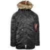 ALPHA INDUSTRIES Téli parka 'N3B VF 59'  bazaltszürke / narancs