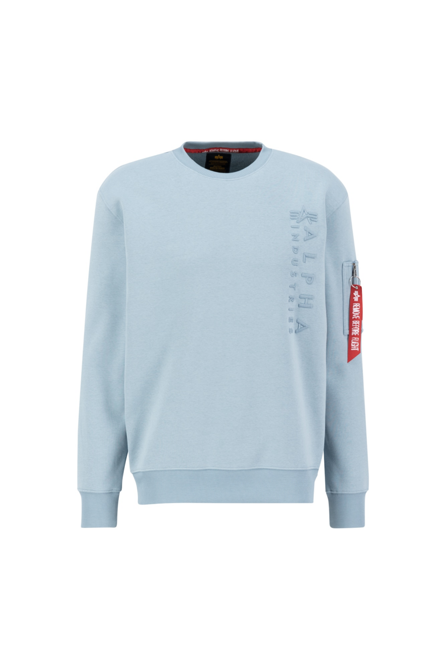 ALPHA INDUSTRIES Tréning póló 'Emb'  világoskék / piros-Ár
