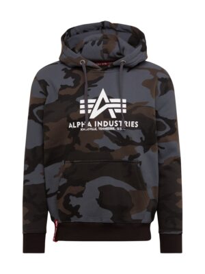 ALPHA INDUSTRIES Tréning póló  barna / szürke / fekete / fehér
