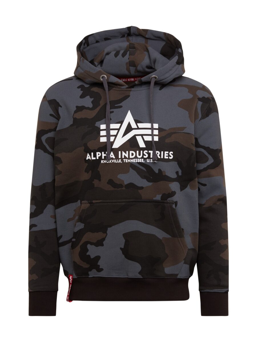ALPHA INDUSTRIES Tréning póló  barna / szürke / fekete / fehér