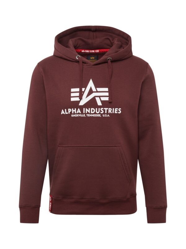ALPHA INDUSTRIES Tréning póló  burgundi vörös / fehér