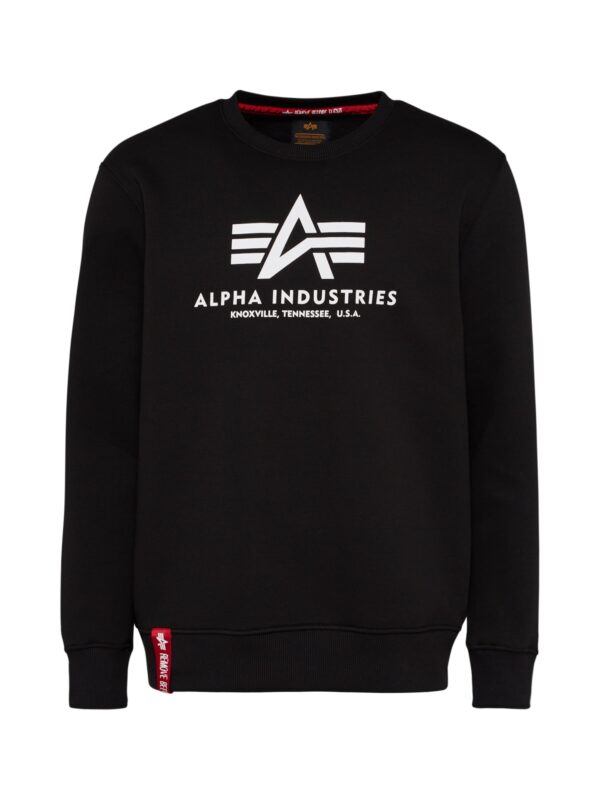 ALPHA INDUSTRIES Tréning póló  fekete / fehér