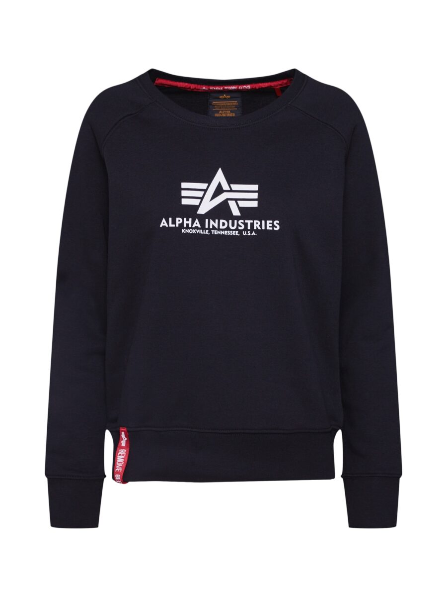 ALPHA INDUSTRIES Tréning póló  fekete / fehér-hu