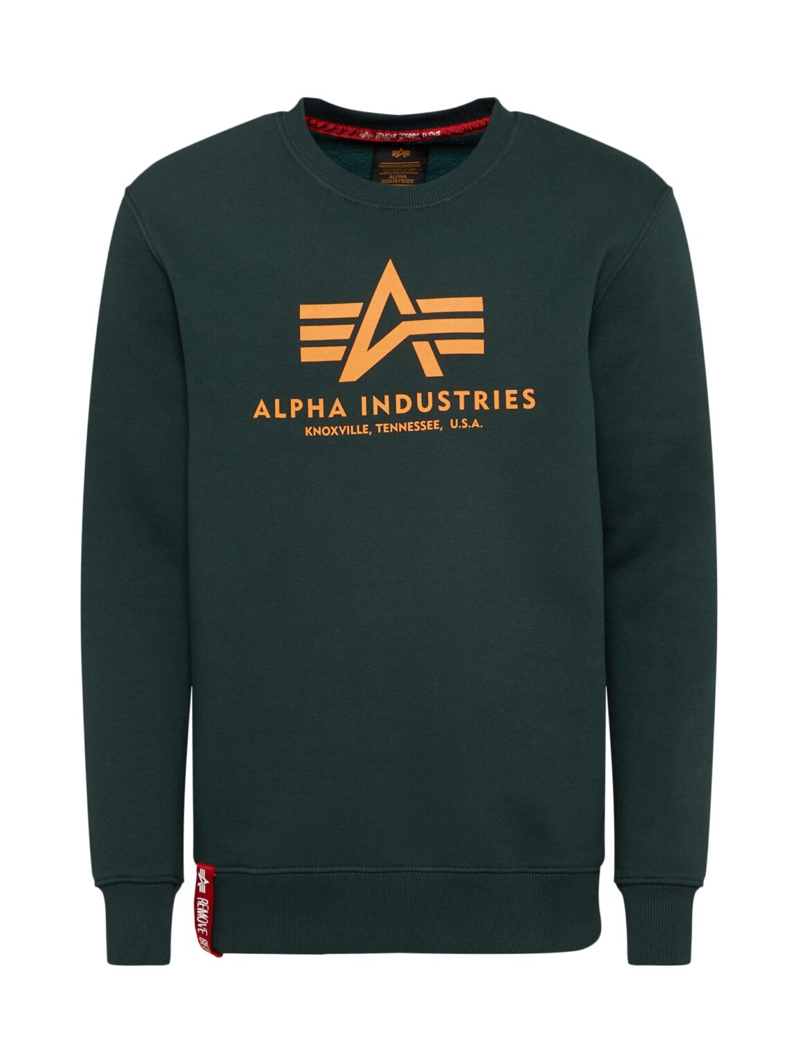 ALPHA INDUSTRIES Tréning póló  fenyő / mandarin / piros / fehér