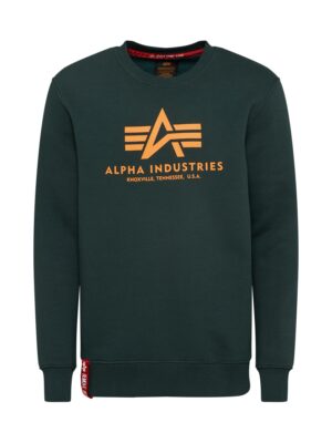 ALPHA INDUSTRIES Tréning póló  fenyő / mandarin / piros / fehér