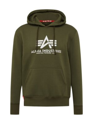 ALPHA INDUSTRIES Tréning póló  olíva / fehér