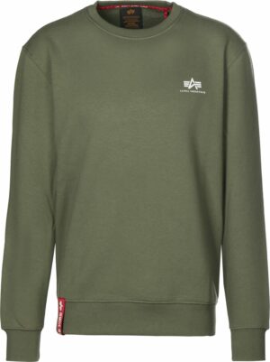 ALPHA INDUSTRIES Tréning póló  olíva / fehér