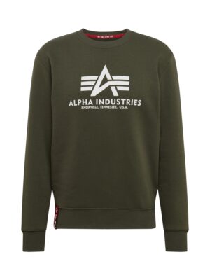 ALPHA INDUSTRIES Tréning póló  olíva / piros / fehér