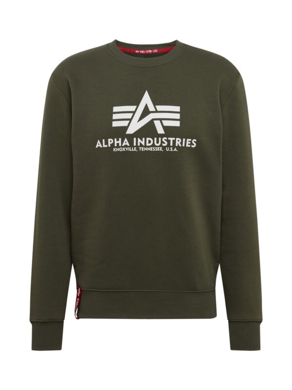 ALPHA INDUSTRIES Tréning póló  olíva / piros / fehér