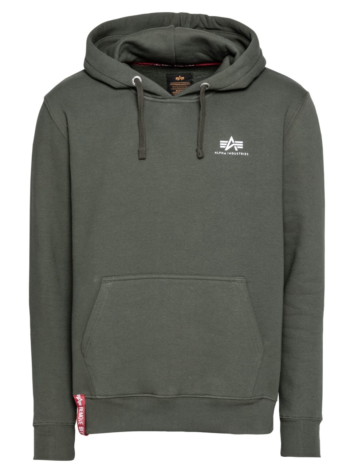 ALPHA INDUSTRIES Tréning póló  olíva / piros / fehér