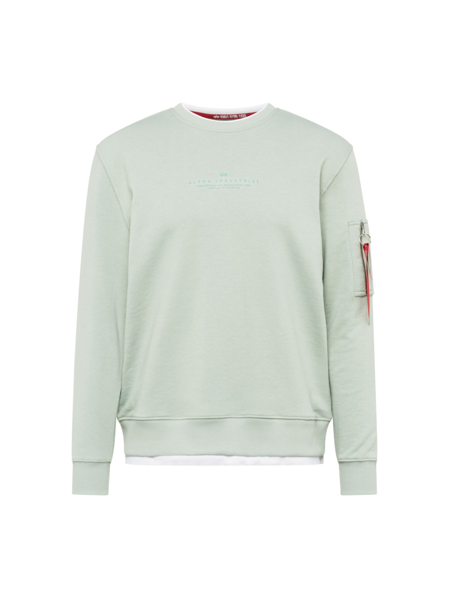 ALPHA INDUSTRIES Tréning póló  pasztellzöld / fehér-Hungary