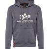 ALPHA INDUSTRIES Tréning póló  sötétszürke / fehér