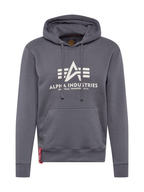 ALPHA INDUSTRIES Tréning póló  sötétszürke / fehér