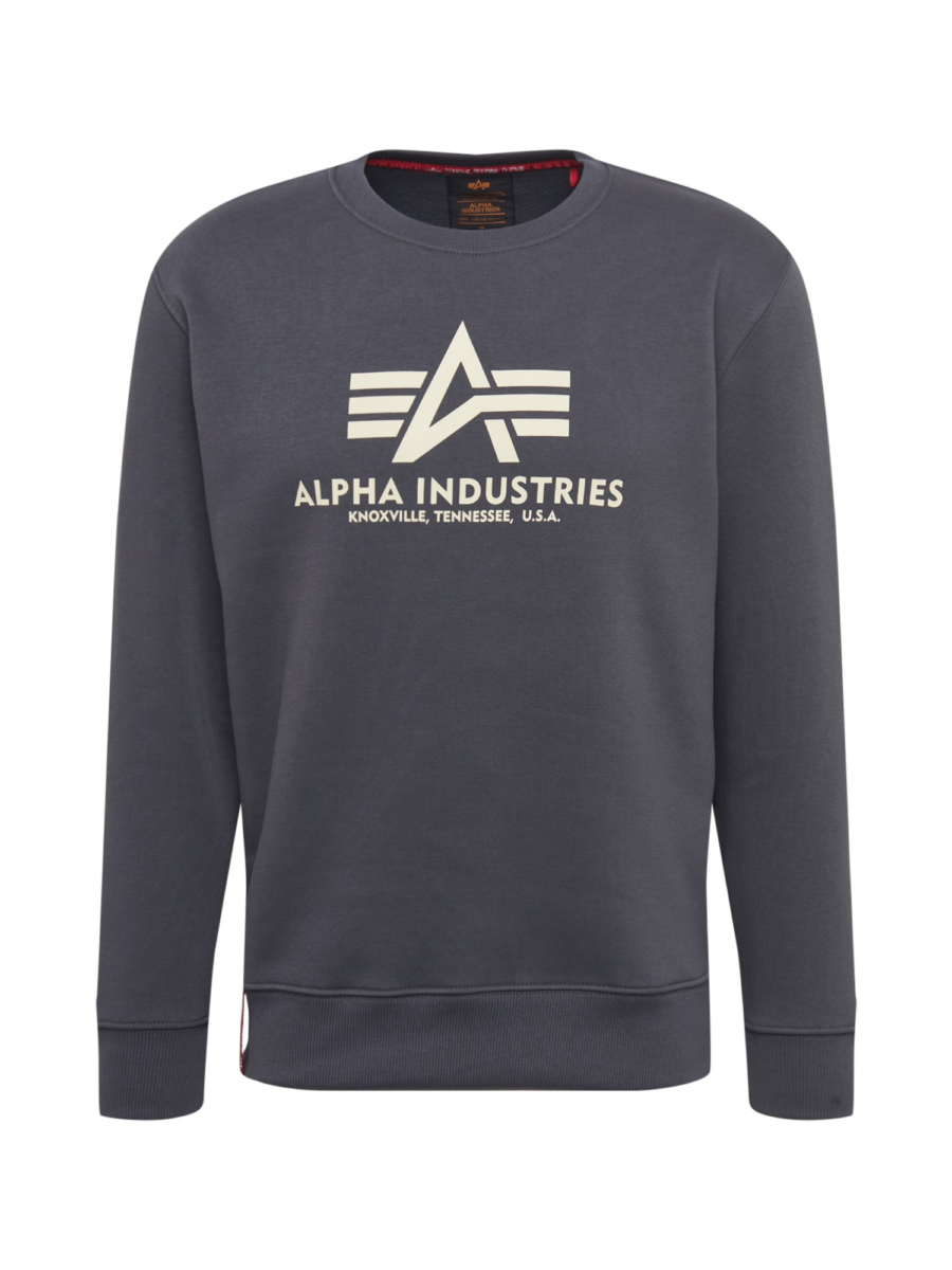 ALPHA INDUSTRIES Tréning póló  sötétszürke / fehér-Hungary