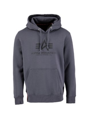 ALPHA INDUSTRIES Tréning póló  sötétszürke / fekete-hu