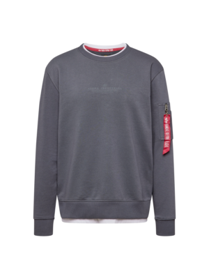 ALPHA INDUSTRIES Tréning póló  sötétszürke / piros / fehér-Hungary