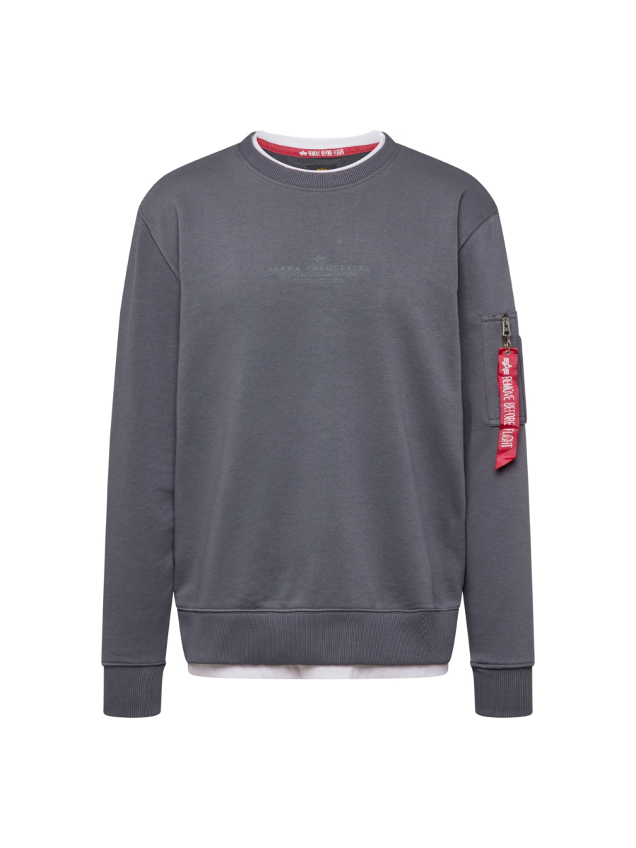 ALPHA INDUSTRIES Tréning póló  sötétszürke / piros / fehér-Hungary