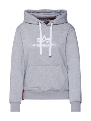 ALPHA INDUSTRIES Tréning póló  szürke melír / fehér