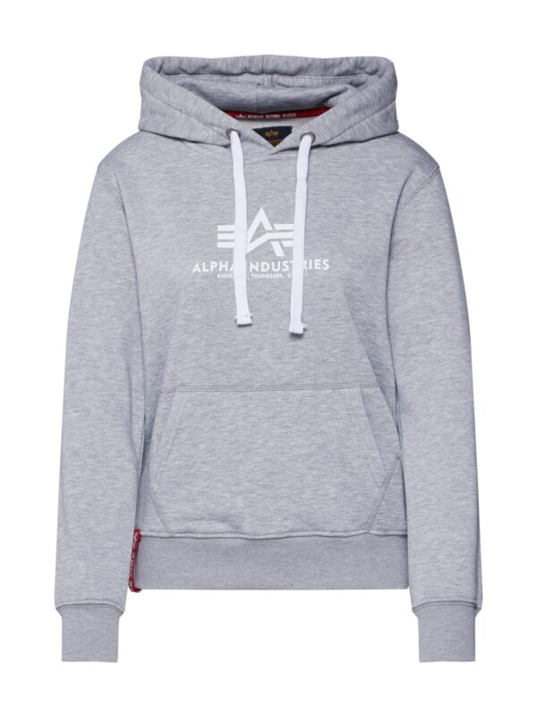 ALPHA INDUSTRIES Tréning póló  szürke melír / fehér