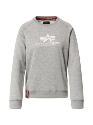 ALPHA INDUSTRIES Tréning póló  szürke melír / fehér-hu