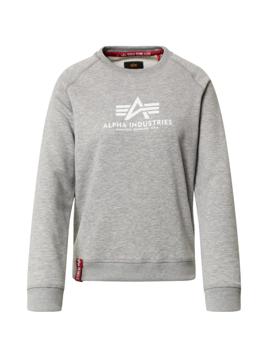 ALPHA INDUSTRIES Tréning póló  szürke melír / fehér-hu