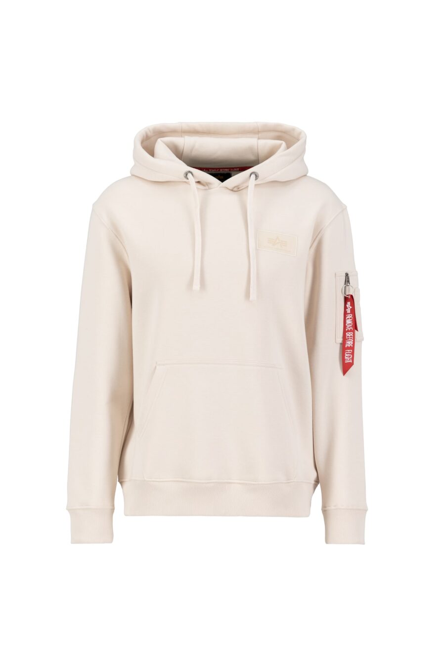 ALPHA INDUSTRIES Tréning póló  világos bézs / kárminvörös / fehér-hu
