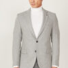 ALTINYILDIZ CLASSICS Men's Gray Slim Fit Slim Fit Mono Collar Patterned Woolen Blazer Jacket