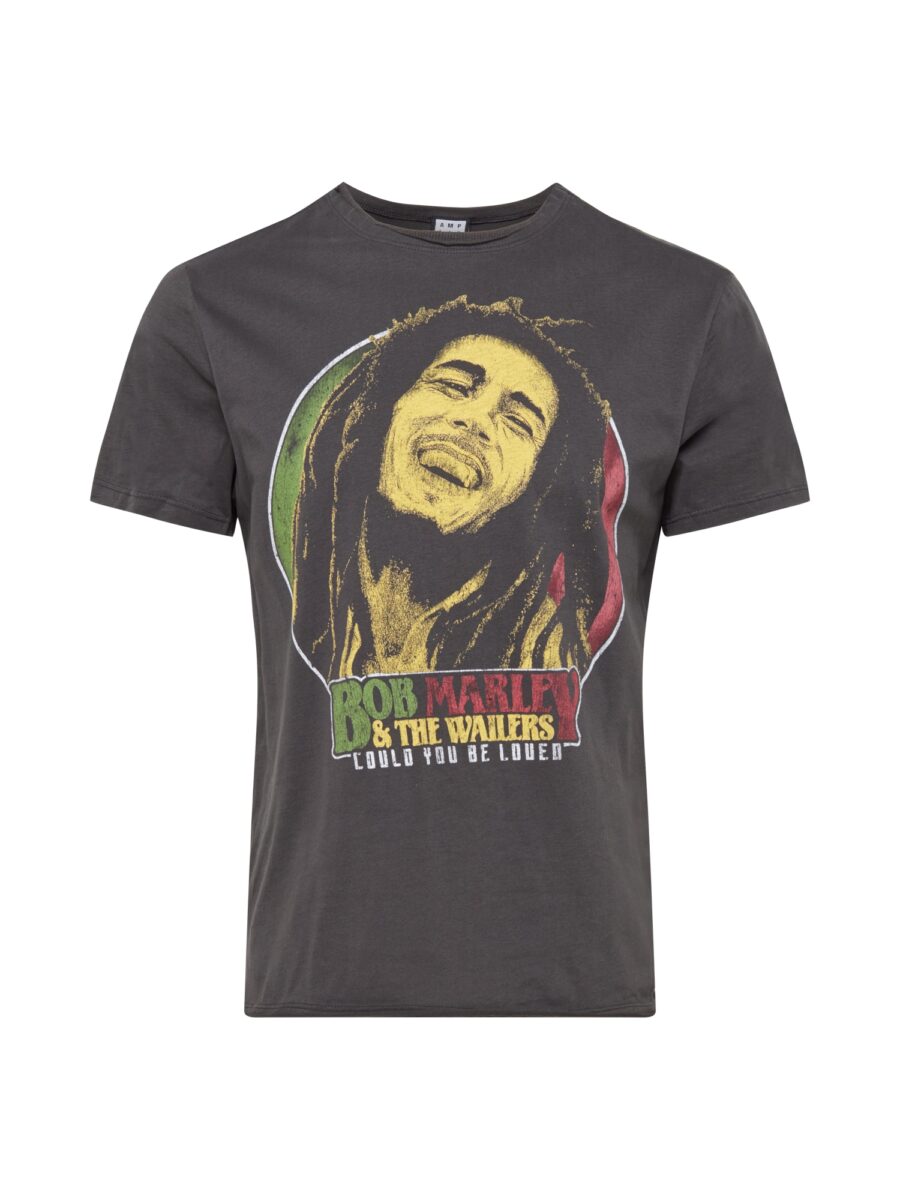 AMPLIFIED Póló 'BOB MARLEY WILL YOU BE LOVED'  sárga / sötétszürke / világoszöld / piros-hu