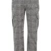 AOP Glencheck Cargo boys' pants black/white