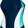 AQUA SPEED női fürdőruhák Nina Navy kék/fehér/türkiz minta 42