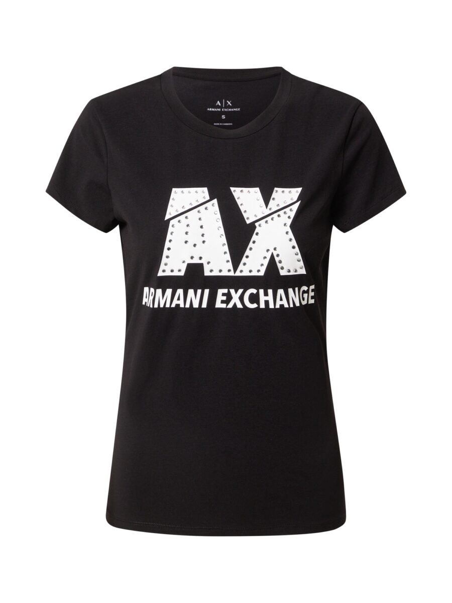 ARMANI EXCHANGE Póló  fekete / fehér-hu