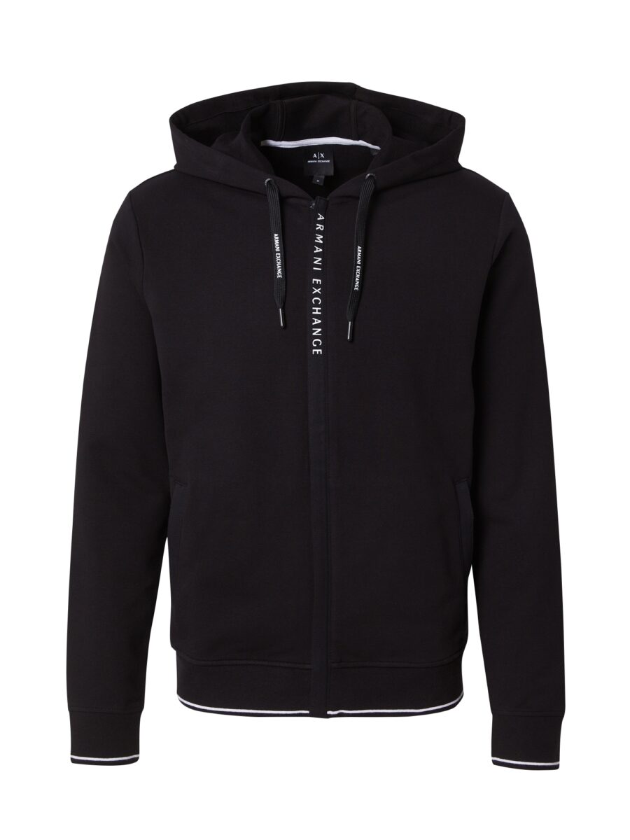 ARMANI EXCHANGE Tréning dzseki  fekete / fehér-hu