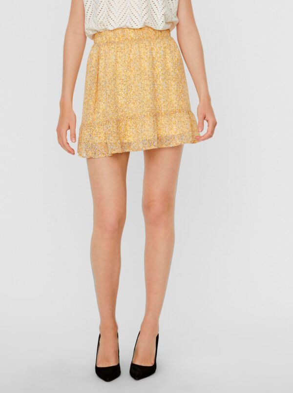 AWARE by VERO MODA Yellow patterned skirt VERO MODA Lucia - Ladies