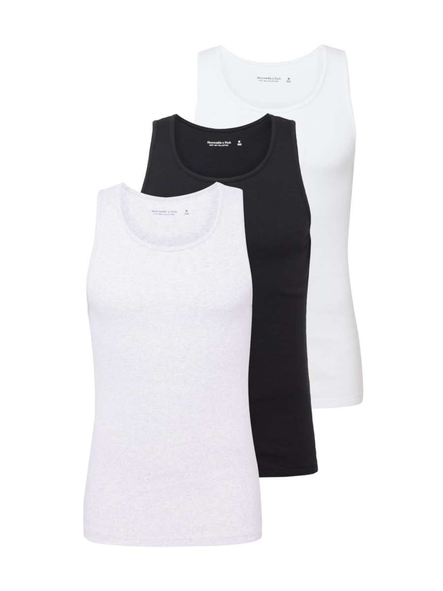 Abercrombie & Fitch Póló  világosszürke / fekete / fehér-Ár