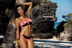 Agnes Origami swimsuit M-398 (1) Coral