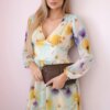 Airy dress with a yellow floral motif