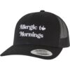 Alergic To Mornings Retro Trucker Cap Black
