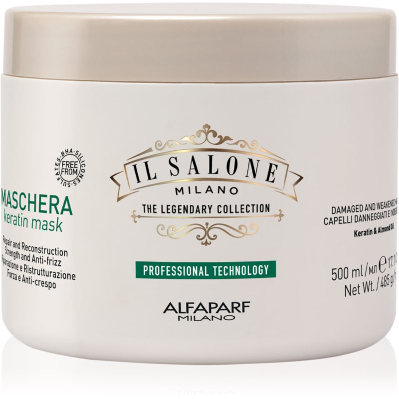 Alfaparf Milano Il Salone Milano Keratin helyreállító hajpakolás töredezett