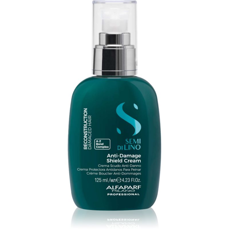 Alfaparf Milano Semi di Lino Reconstruction Anti-damage Shield Cream leöblítést nem igénylő regeneráló kondicionáló normál és jó minőségű hajra 125 ml