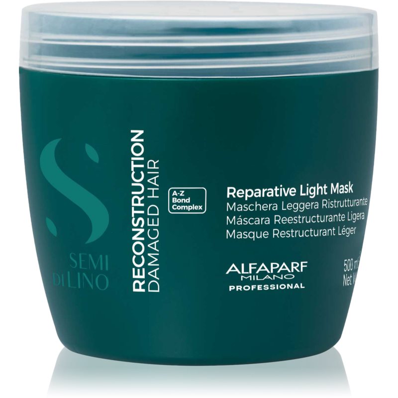 Alfaparf Milano Semi di Lino Reconstruction Reparative Light Mask regeneráló maszk a károsult hajra gyenge hajra 500 ml
