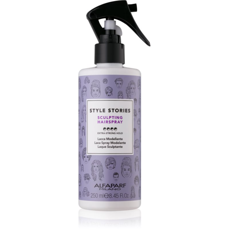 Alfaparf Milano Style Stories The Range Hairspray haj spray extra erős fixálás Sculpting Hairspray 250 ml-Eredeti