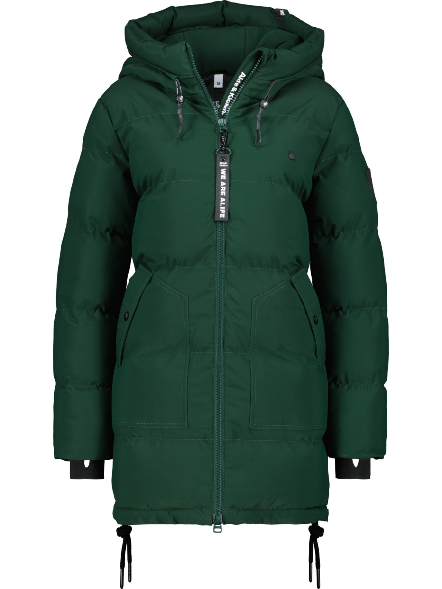 Alife and Kickin Téli parka 'CathyAK'  sötétzöld / fekete / fehér-Ár