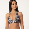 Aloha From Deer Woman's Dark Flowers Halter Neck Bikini Top BTH AFD523