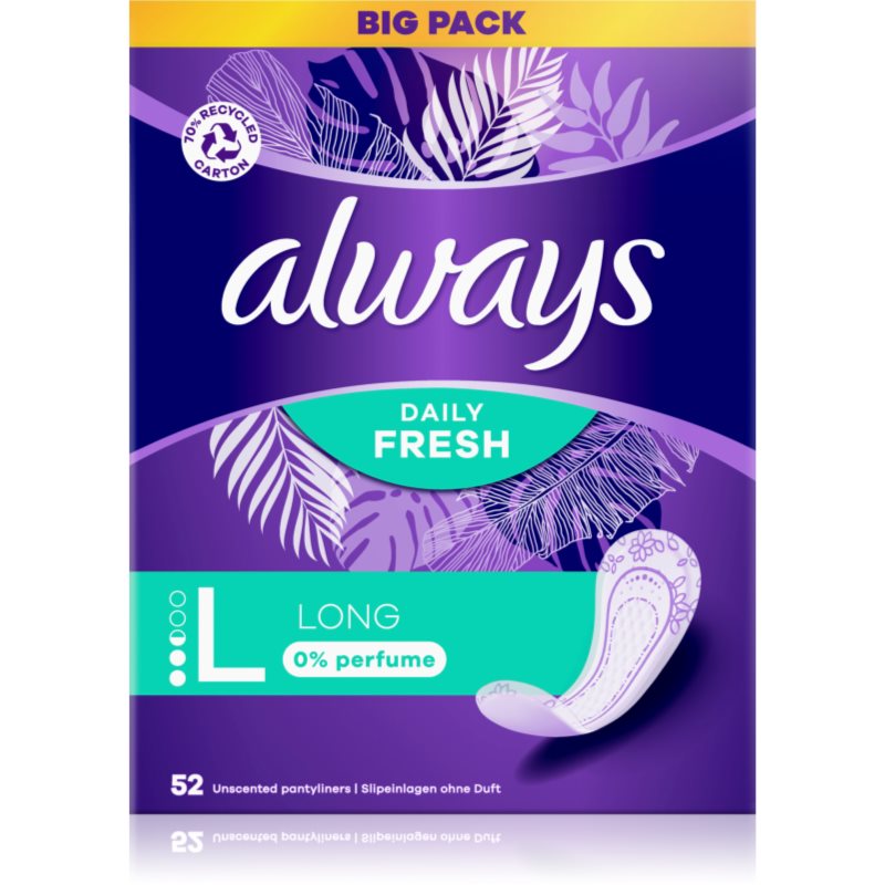 Always Daily Fresh Long tisztasági betétek parfümmentes 52 db-Ár