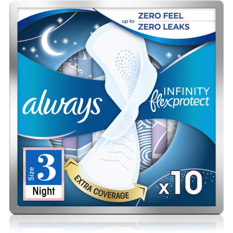 Always Infinity Night Size 3 egészségügyi betétek éjszakára 10 db-Ár