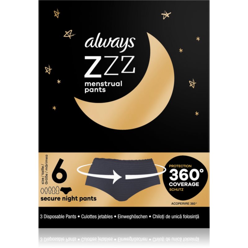Always Secure Night Pants menstruációs női alsó 3 db-Ár