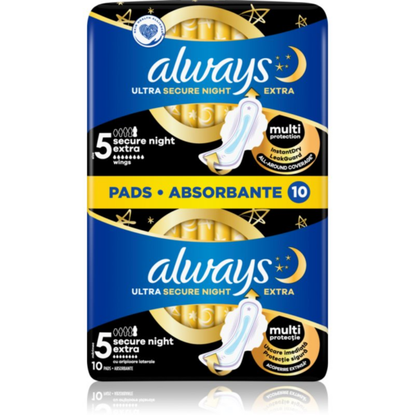 Always Ultra Secure Night Extra egészségügyi betétek 10 db-Ár