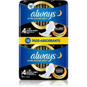 Always Ultra Secure Night egészségügyi betétek 12 db-Ár
